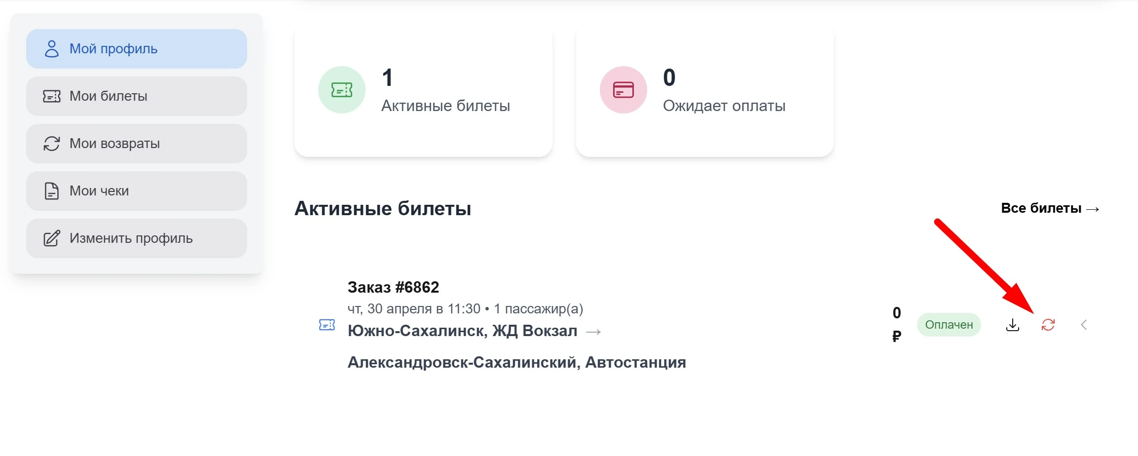 Возврат льготного билета